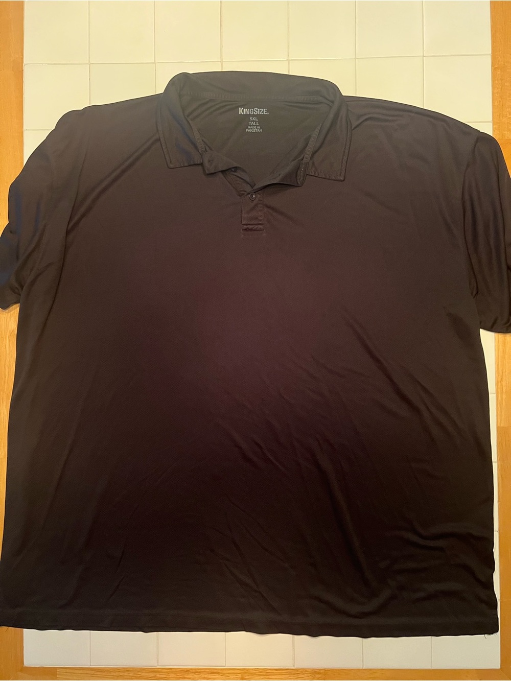 KingSize Men's Lightweight Black Polo Shirt 5XL